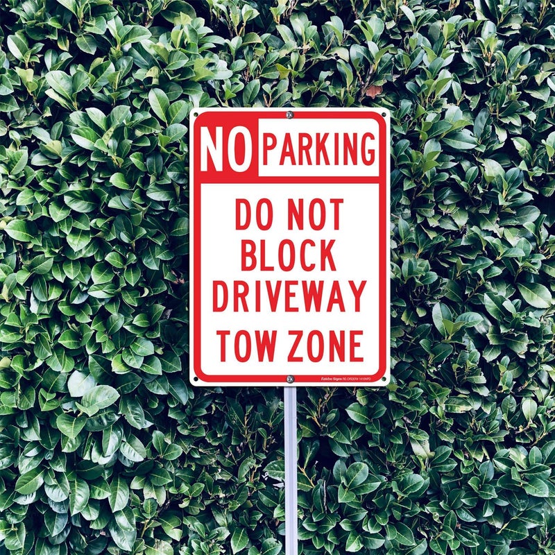 Faittoo No Parking Sign, Do Not Block Driveway Sign, Tow Zone, Reflective .40 Rust Free Aluminum 14 x 10 Inches, UV Protected, Weather Resistant, Waterproof, Durable Inkï¼ŒEasy to Mount - Image 5
